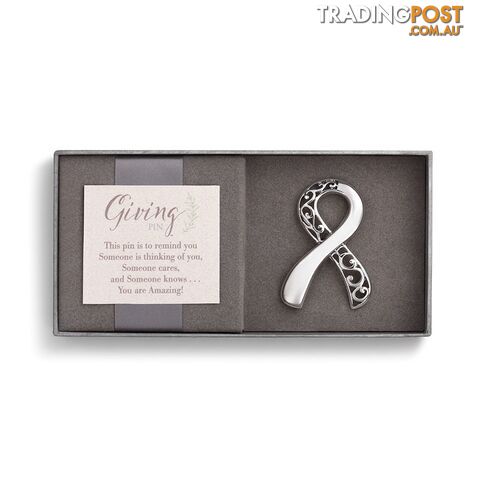 Demdaco Giving Pin - Silver Ribbon