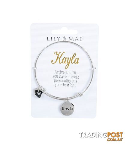 Personalised Bangle with Silver Charm â Kayla