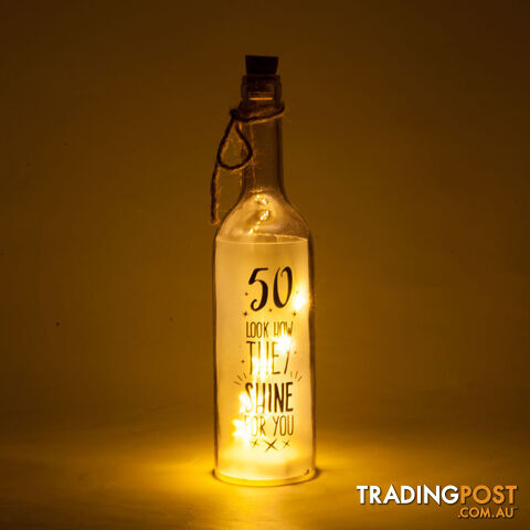 50th Birthday Wishlight Bottle - 50 Look How They Shine for You