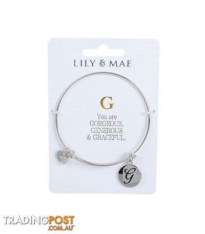 Personalised Bangle with Silver Charm â G