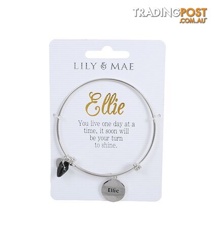 Personalised Bangle with Silver Charm â Ellie