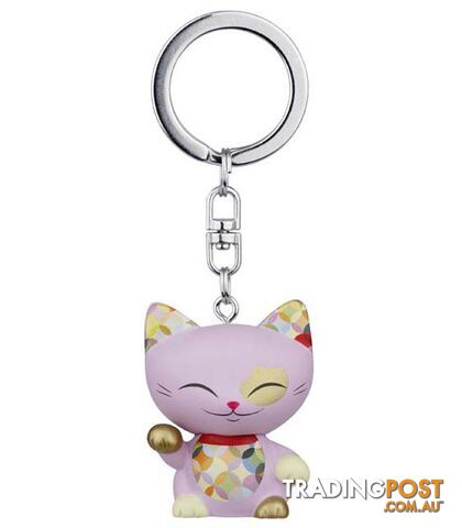 Mani The Lucky Cat Keychain â Light Orchid