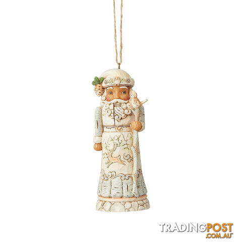 Heartwood Creek White Woodland - Santa Nutcracker Hanging Ornament - 028399134236