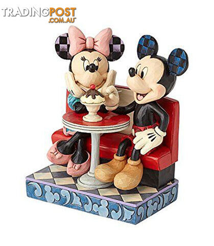 Jim Shore Disney Traditions - Mickey and Minnie Mouse In Soda Shop - Love Comes In Many Flavors - Disney Traditions - 0045544940061