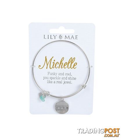 Personalised Bangle with Silver Charm â Michelle