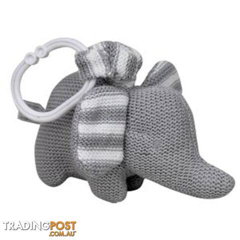 ES Kids - Grey Knitted Elephant Pram Toy