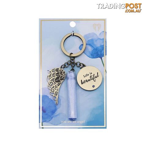 You Are An Angel Keychain Charm - Life Is Beautiful - The Aird Group - 9316188087674