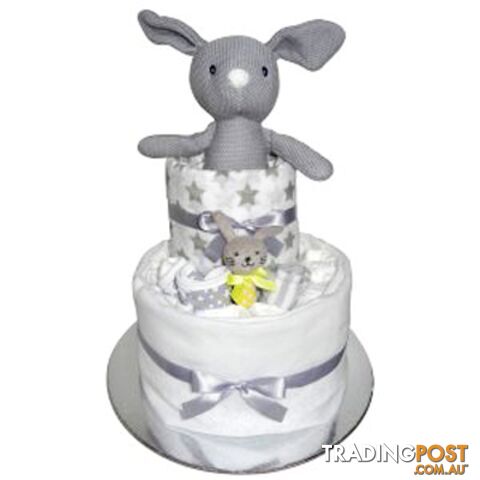 ES Kids - Grey Bunny Nappy Cake Gift Set