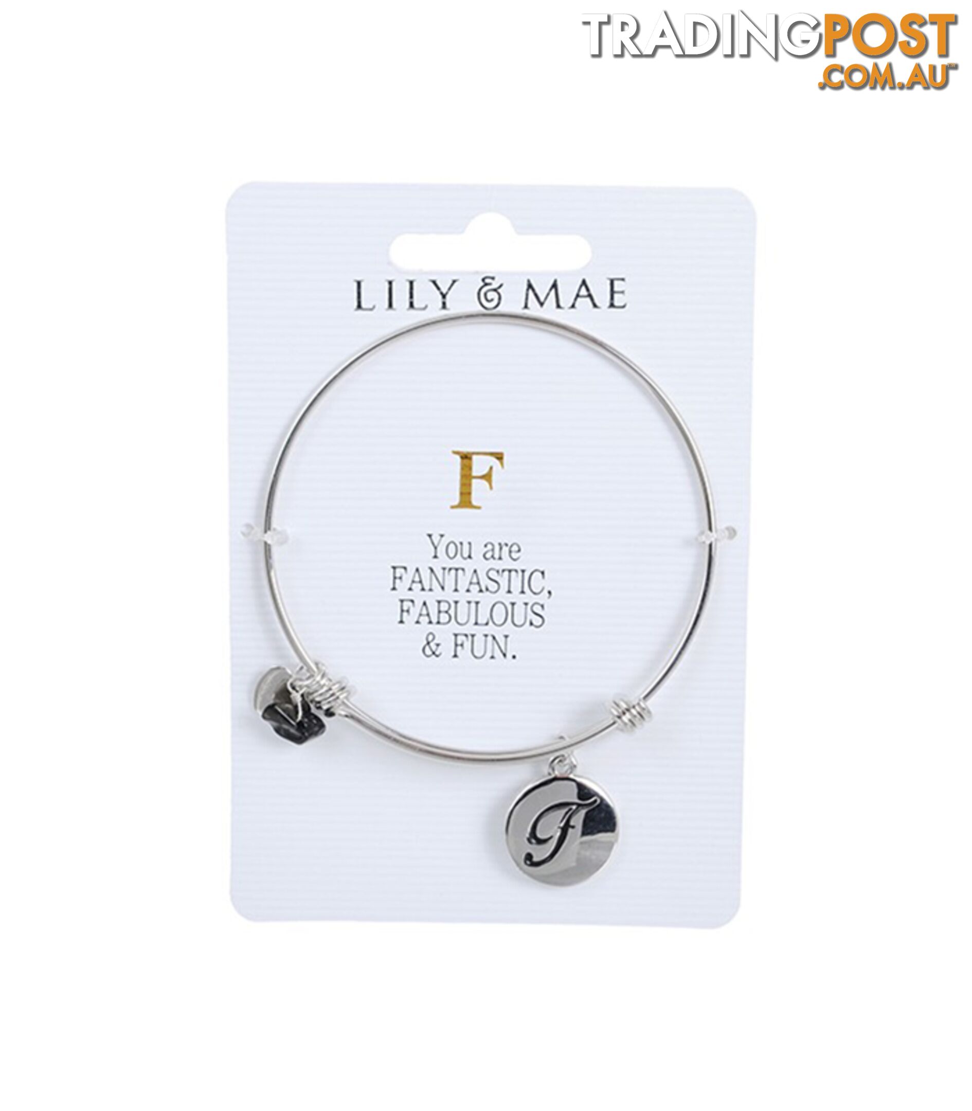 Personalised Bangle with Silver Charm â F