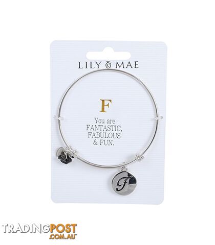 Personalised Bangle with Silver Charm â F