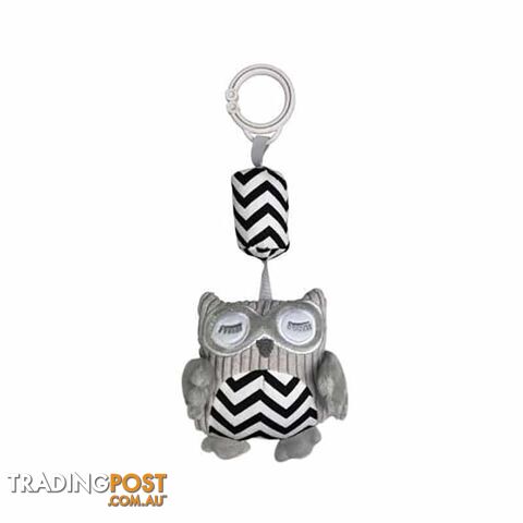 ES Kids - Owl Chime Toy - Black Zigzag