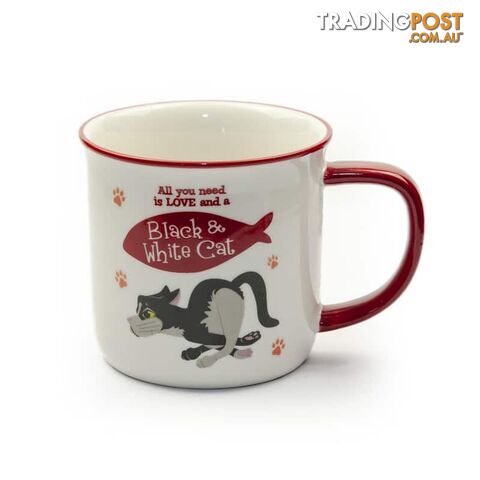 Wags & Whiskers Mugs - Black & White Cat - History & Heraldry - 886767160245