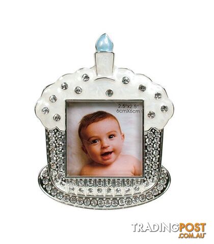 Dakota â Silver Plated First Birthday Cupcake Photo Frame Cream