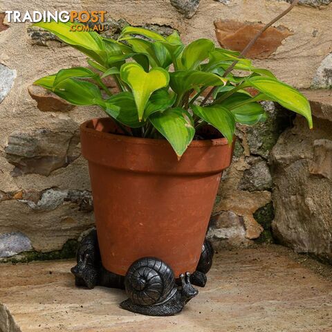 Potty Feet: Set of 3 Antique Bronze Snail - Jardinopia Garden Decor - 5060733450164