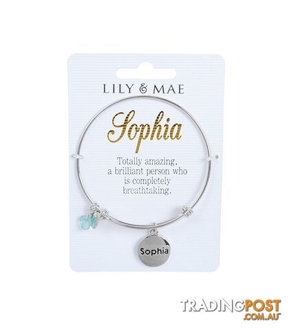 Personalised Bangle with Charm â Sophia