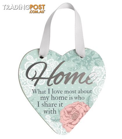 Reflective Words â Home Sentiment Heart Hanger