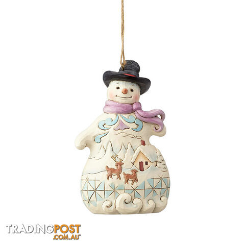 Heartwood Creek - Snowman With Scene Hanging Ornament - 045544970808