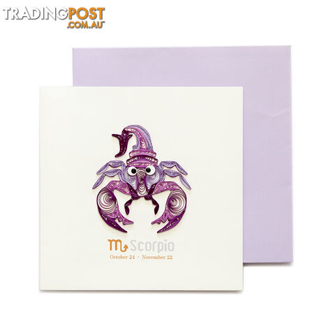 Quilling Handcrafted Card - Scorpio Zodiac - Quilling Paradise