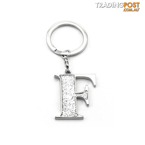 Whitehill Silver Glitter Initial Keyring F