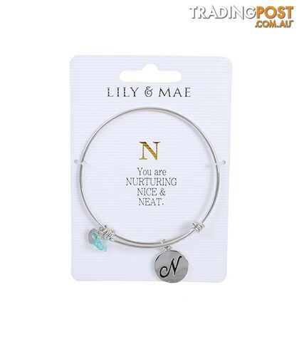 Personalised Bangle with Silver Charm â N