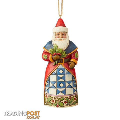 Heartwood Creek Classic - Santa With Holly Hanging Ornament