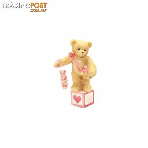 Cherished Teddies - Bear With Heart Dangling Blocks Figurine
