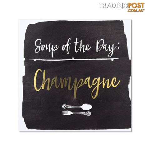 Classic Piano Female Birthday Card - "Soup of the day: Champagne"