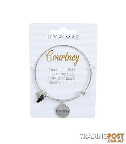 Personalised Bangle with Silver Charm â Courtney