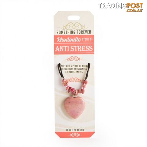 Something Forever â Rhodonite Heart Pendant â Stone of Anti Stress