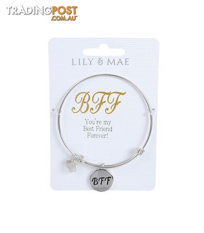 Personalised Bangle with Silver Charm â BFF