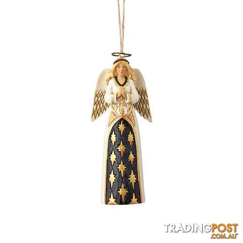 Heartwood Creek Black And Gold - Praying Angel Hanging Ornament - 045544968744