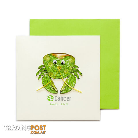 Quilling Handcrafted Card - Cancer Zodiac - Quilling Paradise