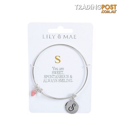 Personalised Bangle with Silver Charm â S