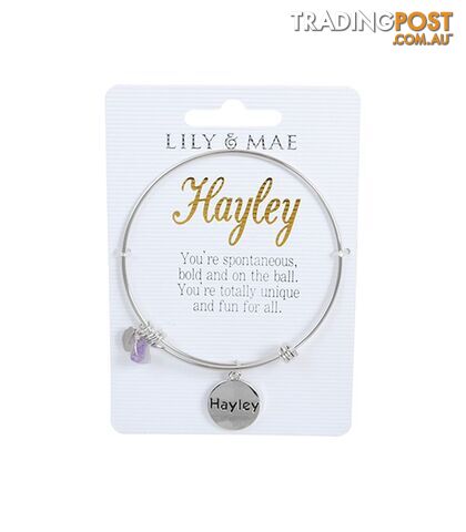 Personalised Bangle with Silver Charm â Hayley