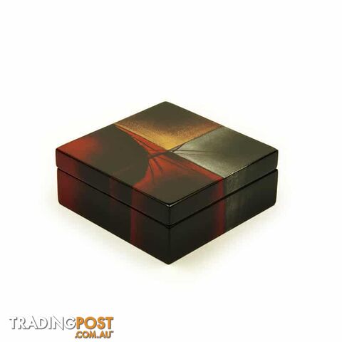 Lacquer Square Box - Curve Pattern - WOAC