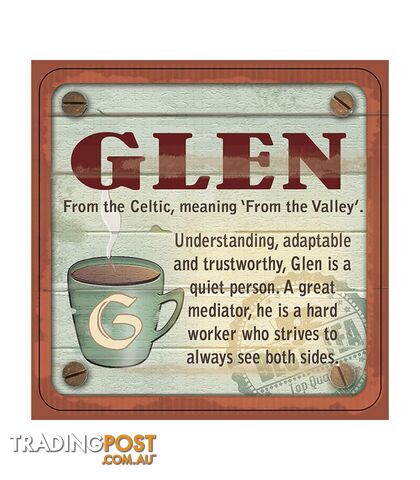 Personalised Cuppa Coasters - Glen