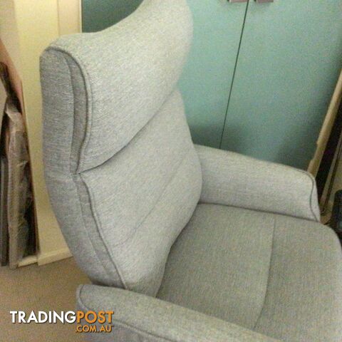 Easy Swivel Chair, reclining back, fabric covered with matching footstool