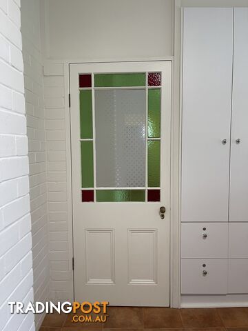 Vintage door with stained glass