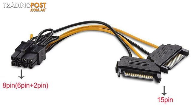 Dual 15Pin SATA to PCIe 8Pin