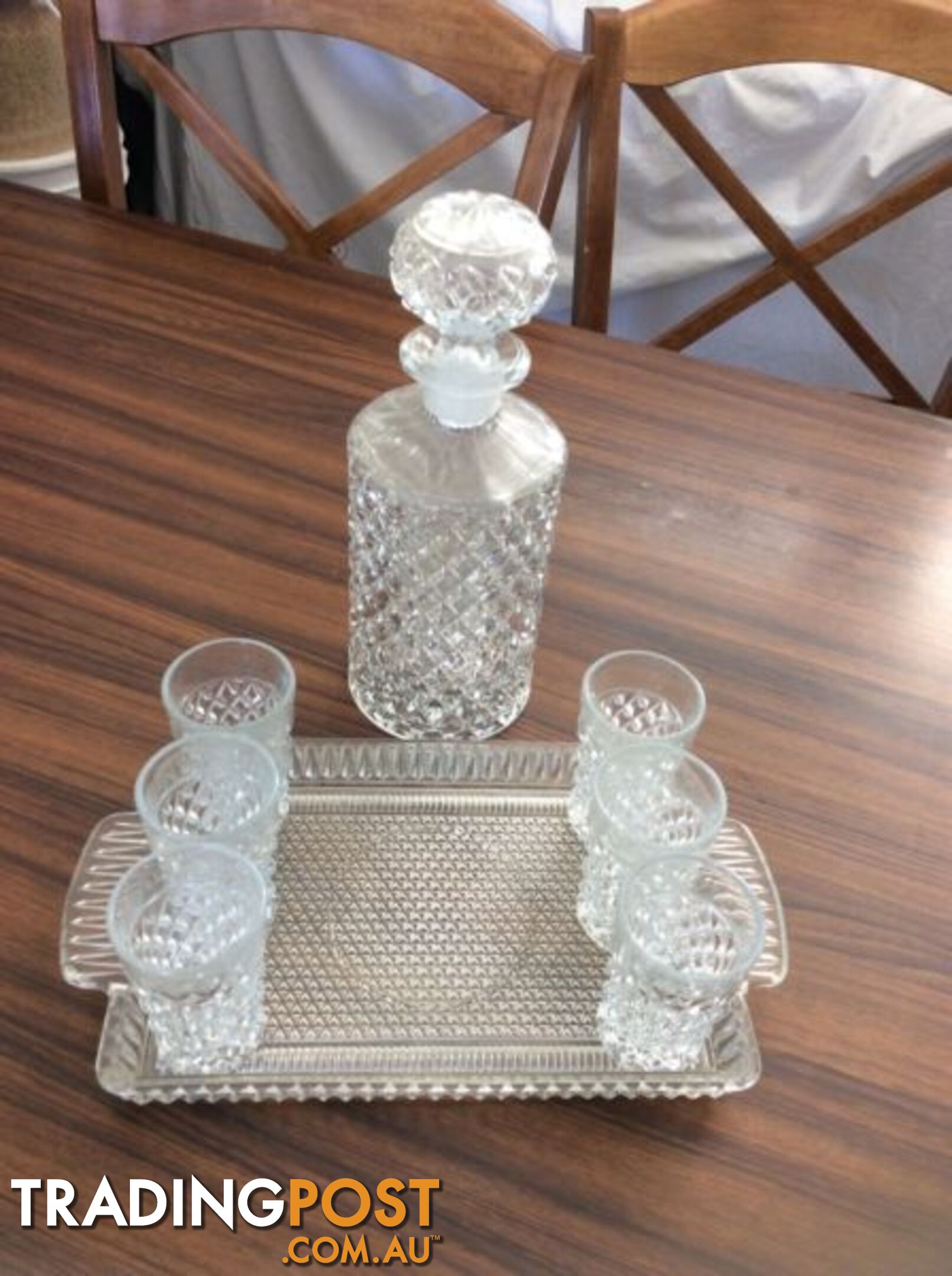 Antique crystal glass set