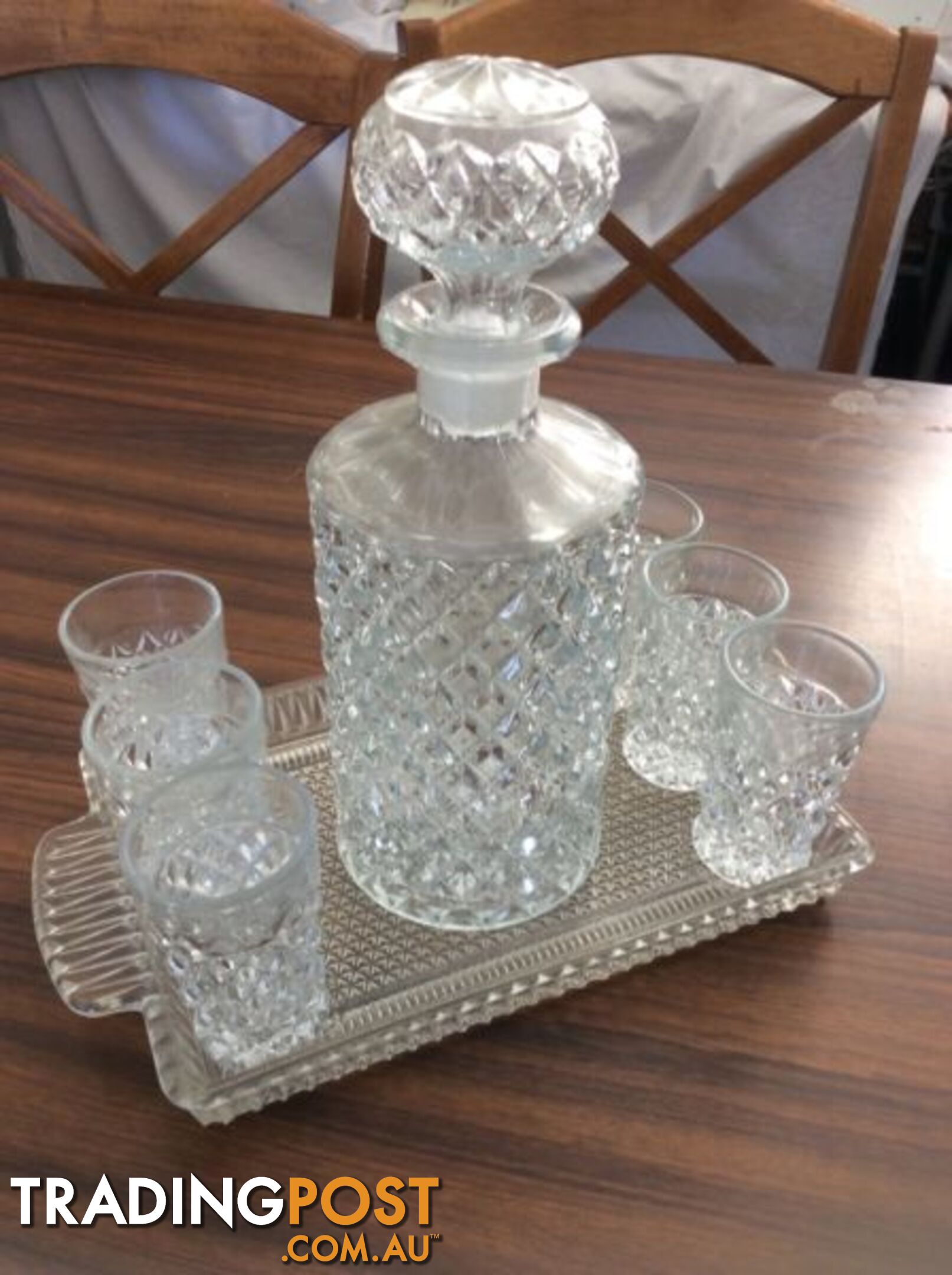 Antique crystal glass set