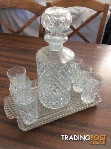 Antique crystal glass set