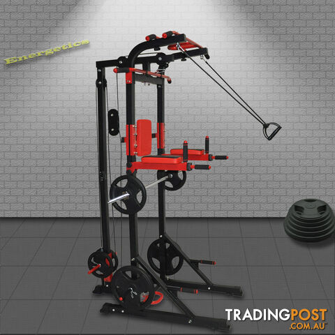 Power Tower - Power Rack -&amp; Lat Pulldown / Row Pulley / Chin Up Station / Dips - YAH000011