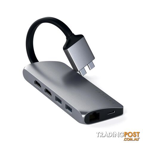 Satechi 8 Port USB-C Dual Multimedia Adapter Hub - Space Grey