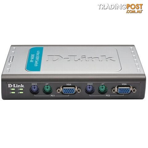 D-Link DKVM-4K 4-Port KVM Keyboard-Video-Mouse Switch - 2x Cables included - photo 2 of 3