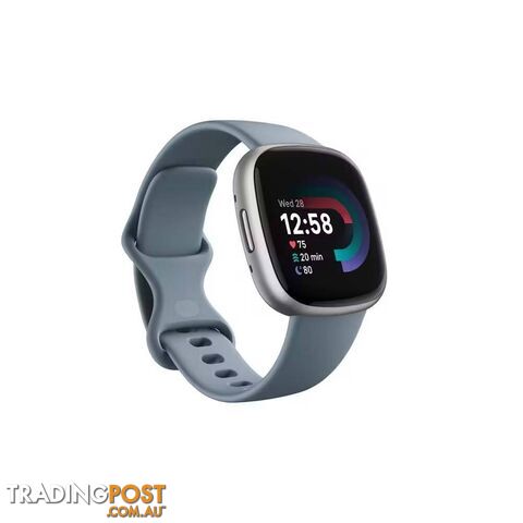 Fitbit Versa 4 Fitness Smartwatch with GPS - Waterfall Blue/Platinum Aluminium