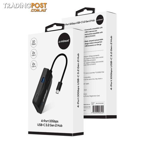 mbeat 4-Port 10Gbps USB-C 3.2 Gen2 Hub MB-UCH32-2A2C - photo 3 of 3