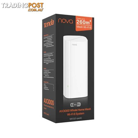 Tenda MX12 AX3000 Whole Home Mesh Wi-Fi 6 System - 1-Pack - photo 3 of 3