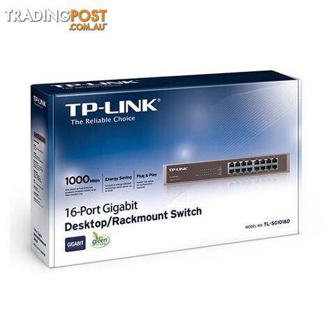 TP-Link TL-SG1016D 16-Port Gigabit Desktop / Rackmount Switch - Metal Housing - photo 3 of 3