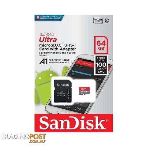 SanDisk 64GB Micro SDHC 100Mb/s AU Stock - photo 3 of 7